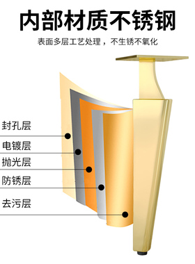 不锈钢柜脚床脚茶几电视柜脚沙发脚浴室柜脚可调节金属家具增高腿
