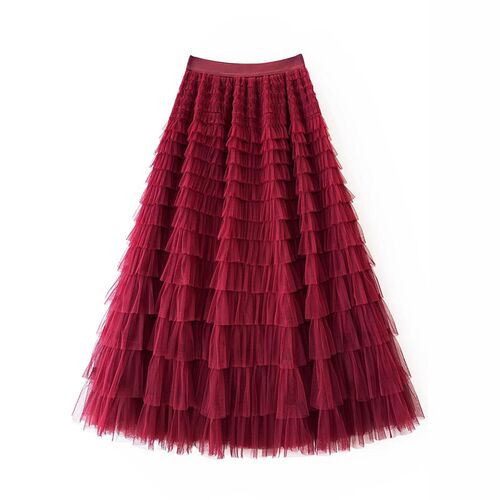 Mesh Cake Skirt Skirt Multi-layer Heavy Industry Long Skirt