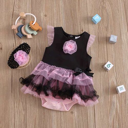 New summer baby jumpsuit cute lace wrap fart hair baby climb