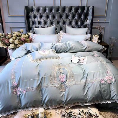 Egyptian cotton Luxury King Queen size Bedding Set Embroider