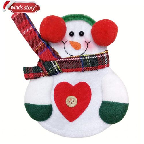 8pcs Christmas Decorations Snowman Kitchen Tableware Holder