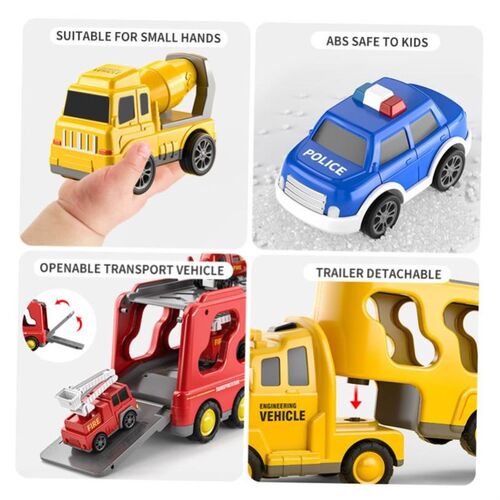 TEMI Diecast Carrier Truck Toys Cars Engineering Vehicles