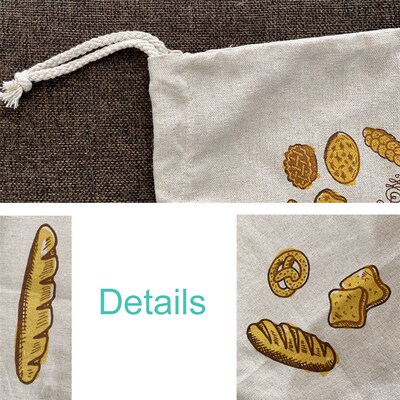 Bread Bags Reusable Drawstring Bag For Loaf Homemade Artisan