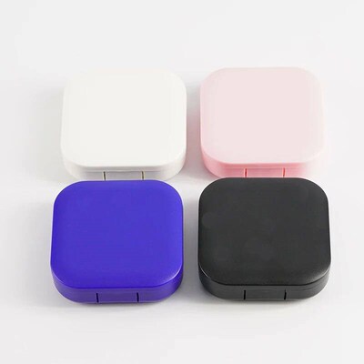 Women Men 4 Color Eye Contact Lenses Cases Girl Black Purple