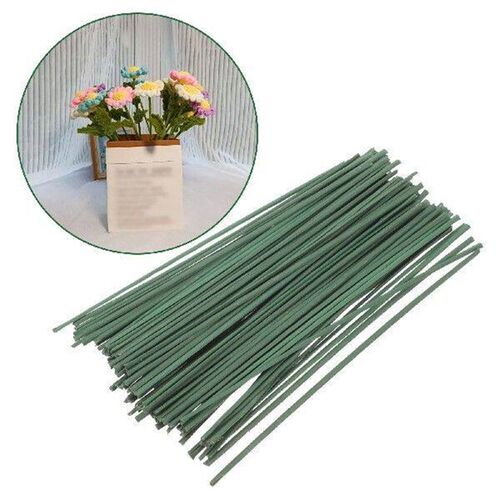 100 Pcs Green Flower Stem Material Artificial Flowers Stems