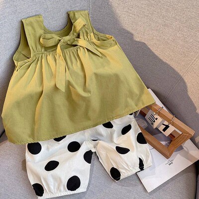 Girls summer sleeveless fashion summer dress lattice childre