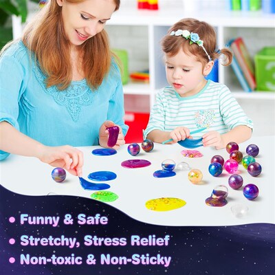 24pcs Galaxy Slime Party Favors Kids Slime Balls Stretchy