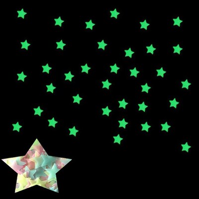 100pcs Fluorescent Glow in the Dark Stars Wall Stickers for