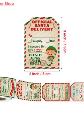 200pcs Merry Christmas Gift Tags Santa Claus Labels Sticker