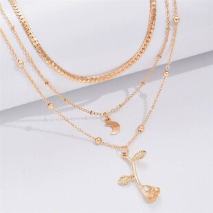 Multilayer Moon Gold bls Necklaces Bohemia Pendant miracle