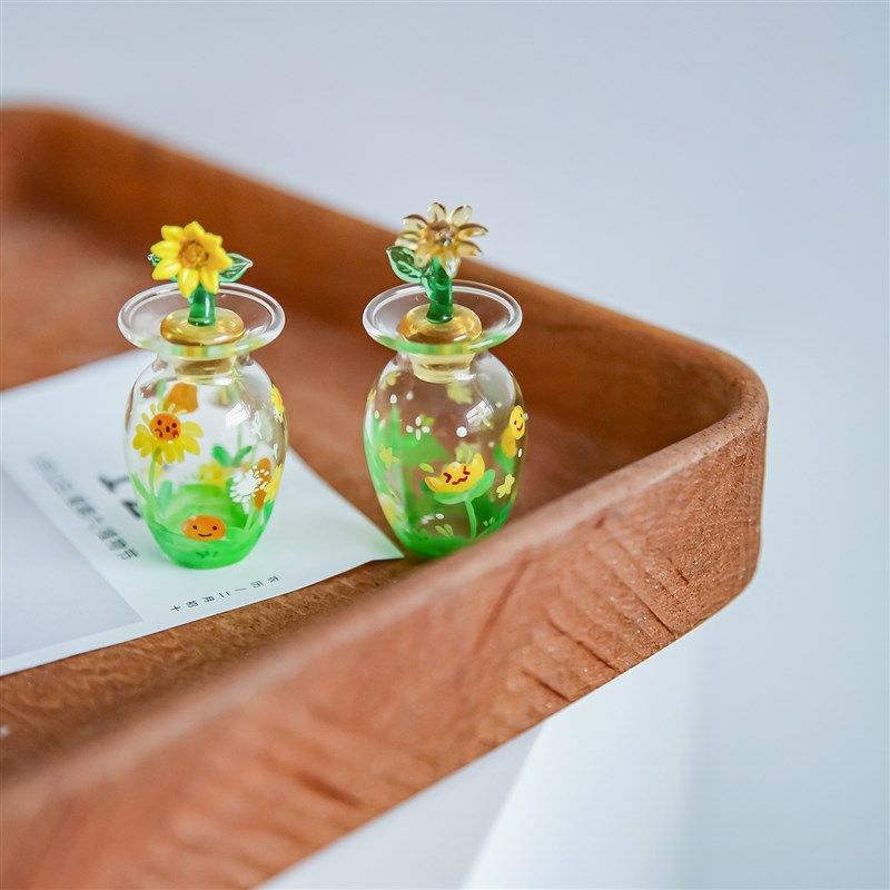 七隐 手工玻璃迷你小花瓶放小花瓶香水挥发瓶手绘微景观摆件,家居饰品,桌面摆件,淘宝优惠券,粉丝福利购,淘宝优惠卷
