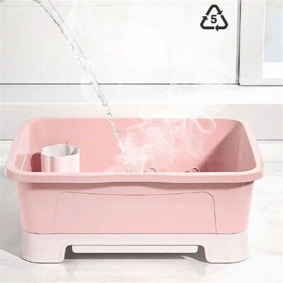 Plastic Dish Drying Rack Dustproof with Lid Utensils