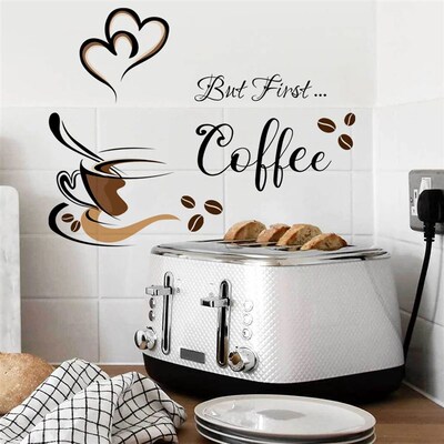 Coffee Cup Pattern Wall ers DIY Cafe Restaurant Living Room