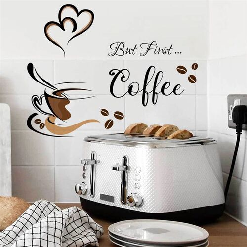 Coffee Cup Pattern Wall ers DIY Cafe Restaurant Living Room