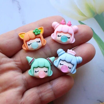 12pcs Cartoon Bubble Blowing Girl Charms Cute Princess Penda