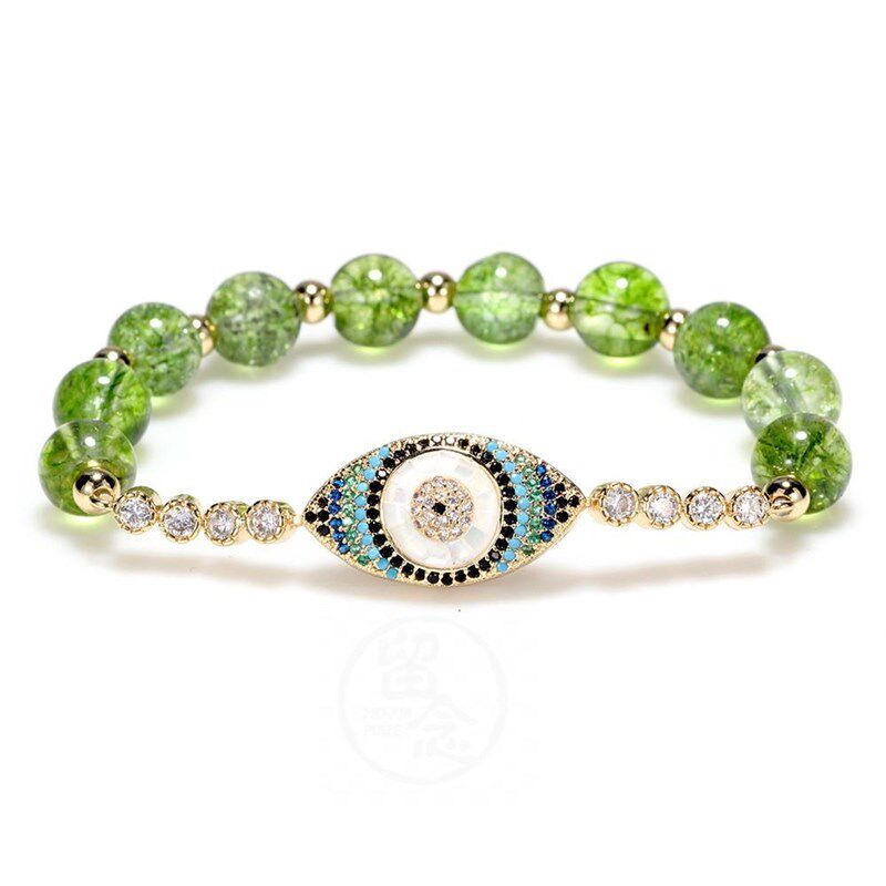 。Fashion temperament olivine Zircon Brlet alloy eye diamond