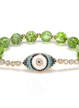 。Fashion temperament olivine Zircon Brlet alloy eye diamond