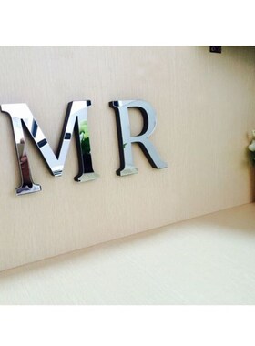 Silver 26 Letters DIY 3D Mirror Acrylic Wall Sticker Decals