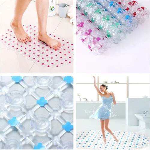 PVC Anti-slip Bath Mat with Suction Cup Soft Shower Mat Mass