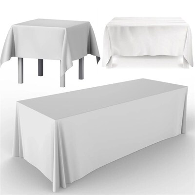 Rectangle Satin Tablecloth Table Overlays Banquet Dining Tab