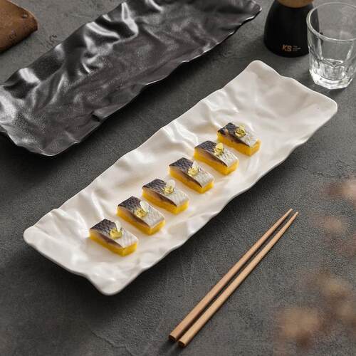 Japanese Sushi Serving Plate Ceramic Tray for Sashimi Rolls