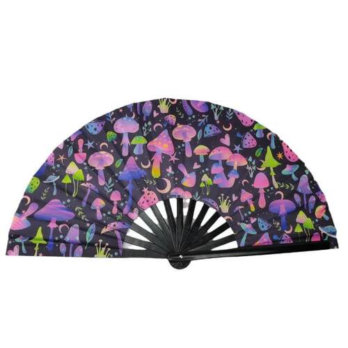 Kung Fu Fan UV Ink Printing Fluorescent Effect Cloth Fan