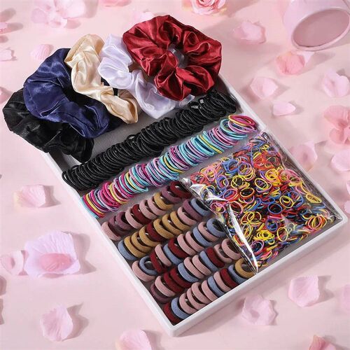 2155Pcs Girls Colorful Hair Bands Set Nylon Elastic Rubber B