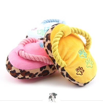 Pet Dog Toys Plush Slippers Bite Chicken Leg Shoe Shape  Sma