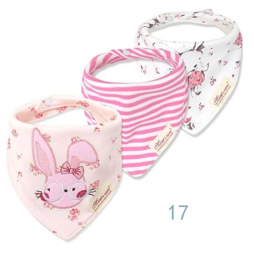 3pcs Per Lot  Baby Bibs Bandana Set Cotton Multi-Style Trian