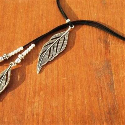 Leaves CCB Alloy Korean Velvet Vintage Pendant Literary Retr