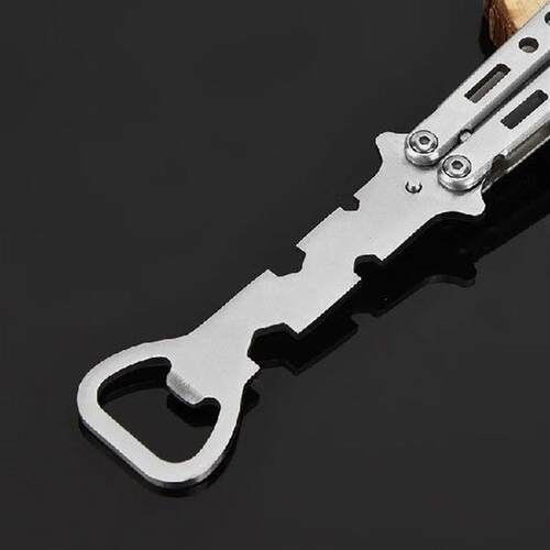 Stainless Steel Butterfly Knife Bottle Opener - Folding