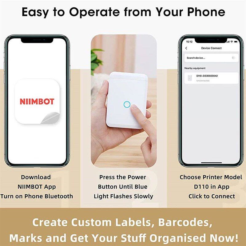 Niimbot D110  Portable Thermal Printer Without Ink Self-Adhe图片