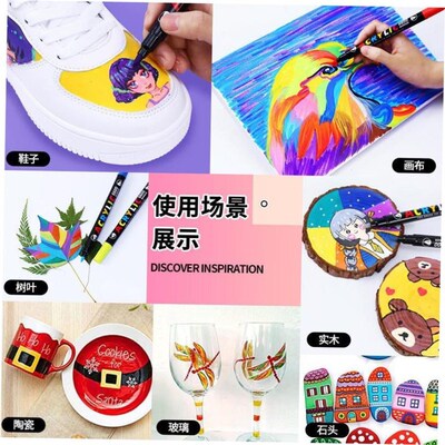 acrylic丙烯马克笔双头双色软头soft brush double headed marker