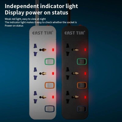 Extension Lead Power Strip Cord Individual Switched Outlet O