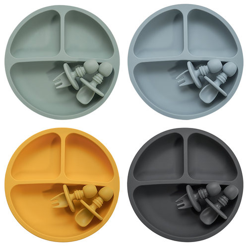 Plate Set Baby Kids Training Feeding Baby Learning Plate Set