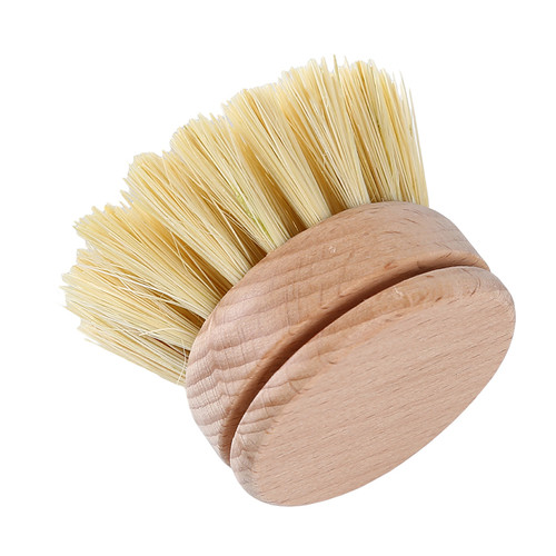 Kitchen Creative Bamboo Handle Cleaning Brush Scourer Pan