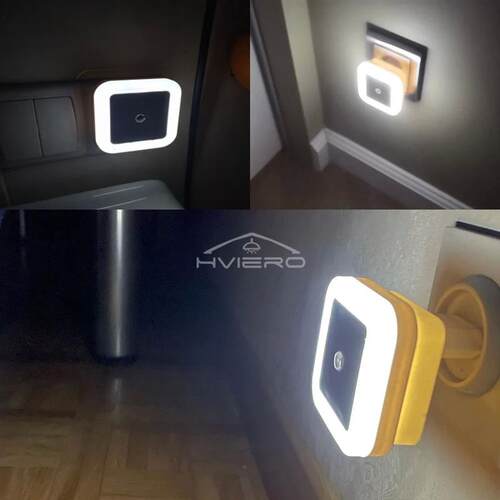 1/2/4PCS LED Wireless Sensor Night Light EU US Plug Mini Squ