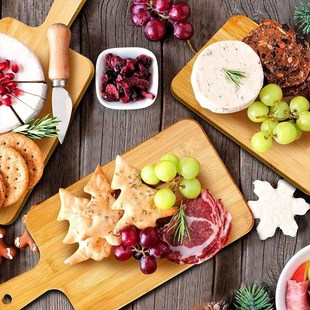 Bamboo Cutting Board with Handle Large Wooden Serving Board