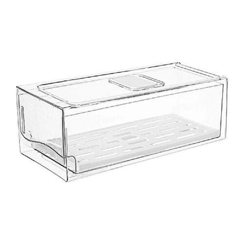 Fridge Food Storage Container with Drain Tray Clear Fruit