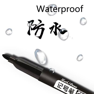 6 PCS Permanent Marker Pen Manga Drawing Markers Black Blue