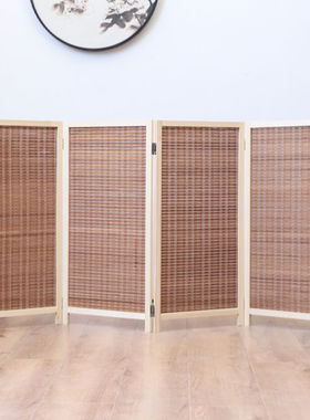 小屏风隔断矮竹片竹编儿童幼儿园区角办公酒店小屏风隔断活动区域