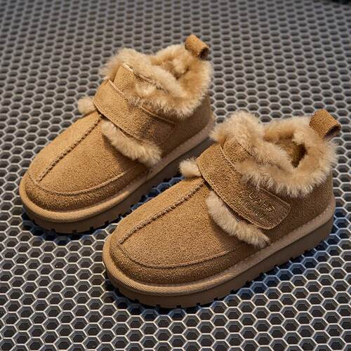 2025 Childrens Low-cut Snow Boots Anti-fur Boys tton Shoes
