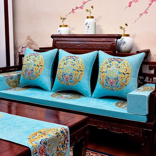 中式古典红木椅子坐垫实木家具沙发垫带靠背圈椅罗汉床五件