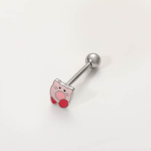 Tongue Piercing Ring 不锈钢滴油爱心舌钉个性镶锆石星星舌环穿