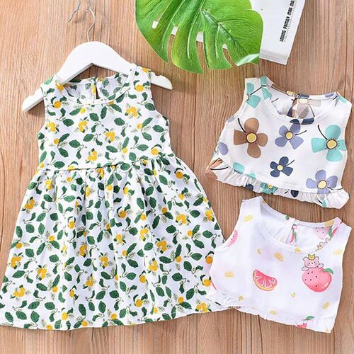 Dresses Summer For Girls Sleeveless Cute Print Girl Princess