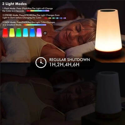 Table Lamp Bedside Lamp For Bedroom 13 Color Changing Touch