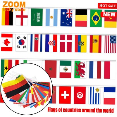 100 Countries Flag Bunting World Flags banner Colored flags