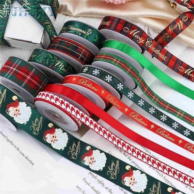 Christmas Ribbons for Craft Holiday Printed Grosgrain Ribbon