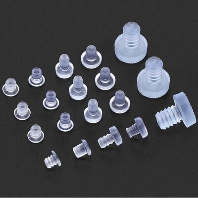 20Pcs Clear Rubber Embedded Furniture Bumper Table Chair Leg