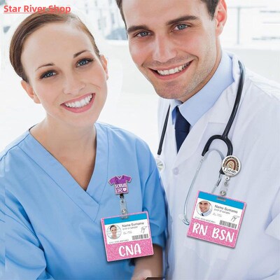 Nurse Badge Buddy Card Holder Durable Glitter 3.3inchx3.2inc